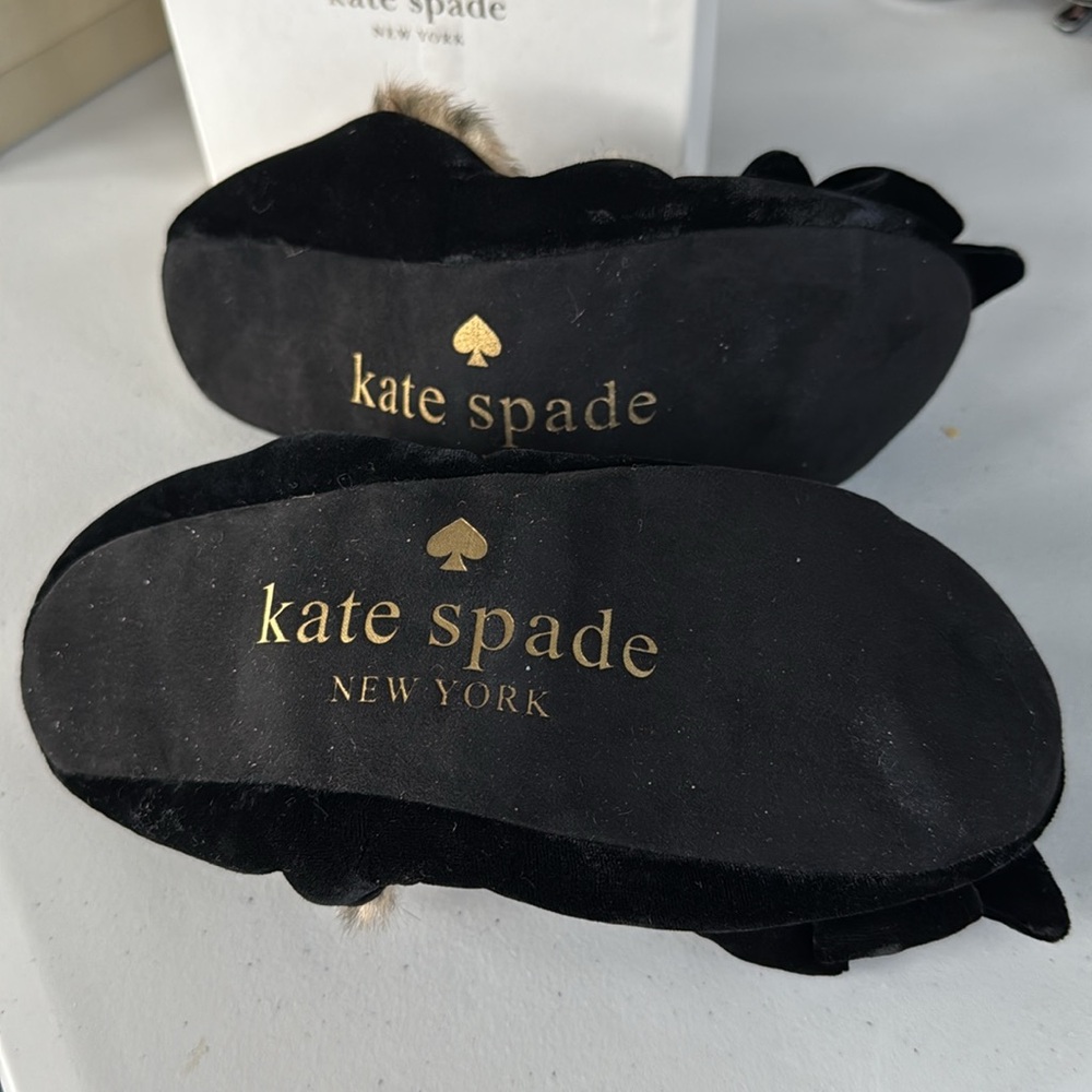 Kate Spade Scarlett Black Velvet Slippers - Picture 8 of 10